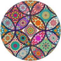 Buy BOSOBO Mouse Pad, Round Mandala Mouse Mat, Non-Slip Rubber Base Mousepad with Stitched Edge, Waterproof , Mandala Colour Online in Pakistan