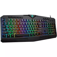 Buy PICTEK RGB Gaming Keyboard USB Wired Keyboard, Crater Architecture Backlit Computer Keyboard with 8 Independent Multimedia Keys, 25 Keys Anti-ghosting, Splash-Proof Online in Pakistan