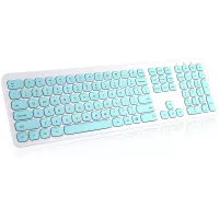 Buy Cimetech 2.4GHz Wireless Keyboard with Number Pad Full Size Design for Laptop Desktop PC Tablet, Windows iOS Android - White Online in Pakistan