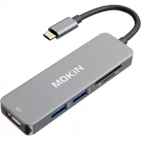 Buy USB C Hub HDMI Adapter for MacBook Pro 2019/2018/2017, MOKiN 5 in 1 Dongle USB-C to HDMI, Sd/TF Card Reader and 2 Ports USB 3.0 Online in Pakistan