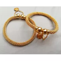 Gold Plated Hand Crafted Wire Bangles