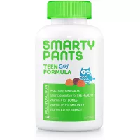Daily Gummy Multivitamin Teen Guy Vitamin C, D3, & Zinc for Immunity, Biotin for Skin & Hair, Omega 3 Fish Oil, Iodine, Vitamin B6, E, Methyl B12 for Energy by Smartypants (120 Count, 30 Day Supply)