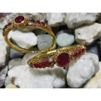 24K Gold Plated Handmade Ruby Bangles