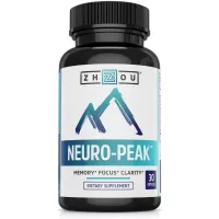 Zhou Neuro Peak Brain Support Supplement | Memory, Focus & Clarity Formula | DMAE, Rhodiola Rosea, Bacopa Monnieri, Ginkgo Biloba & More | 30 VegCaps