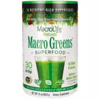 MacroLife Naturals Macro Greens Powder - 38 Superfood Mineral, Enzyme, Antioxidant & Herbal Blend - Plant-Based Immune, Energy & Cleanse - Non-GMO, Vegan, Gluten-Free, Dairy-Free - 10oz (30 Servings)