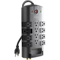 Belkin 12-Outlet Pivot-Plug Power Strip Surge Protector, 8ft Cord(4,320 Joules)