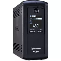 CyberPower CP1000AVRLCD Intelligent LCD UPS System, 1000VA/600W, 9 Outlets, AVR, Mini-Tower, Black