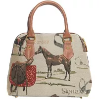 Signare Tapestry Handbag Satchel Bag Shoulder Bag and Crossbody Bag and Purse for Women with Horse (Conv-HOR)