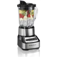 Hamilton Beach Wave Crusher Blender with 40oz Glass Jar and 14 Functions for Puree, Ice Crush, Shakes and Smoothies, Stainless Steel (54221)