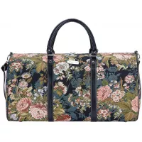 Signare Tapestry Large Duffle Bag Overnight Bags Weekend Bag for Women with Peony Design (BHOLD-PEO)