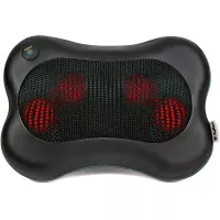 Zyllion Shiatsu Back and Neck Massager - Kneading Massage Pillow with Heat for Shoulders, Lower Back, Calf - Use at Home and Car, Black, (ZMA-13-BK)