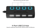 Sabrent 4-port Usb 2.0 Hub With Individual Led Lit Power Switches (hb-umls)