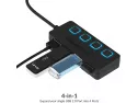 Sabrent 4-port Usb 2.0 Hub With Individual Led Lit Power Switches (hb-umls)