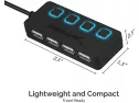 Sabrent 4-port Usb 2.0 Hub With Individual Led Lit Power Switches (hb-umls)