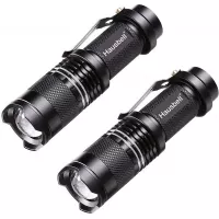 HAUSBELL Flashlights, Handheld Flashlights, 7W Mini LED Flashlights, Tactical Flashlights High Lumens, Zoomable Water Resistant, 3 Modes, Flash light for Kids Indoor Outdoor Hiking Camping [2 Pack]