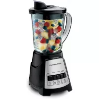 Hamilton Beach Power Elite Blender with 12 Functions for Puree, Ice Crush, Shakes and Smoothies and 40 Oz BPA Free Glass Jar, Black and Stainless Steel (58148A)