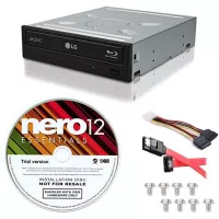 LG WH16NS40-KIT 16X Blu-ray BD/BDXL/MD M-DISC Burner Drive 3D Playback + Nero 12 Essentials Burning Software + Sata Cable Kit