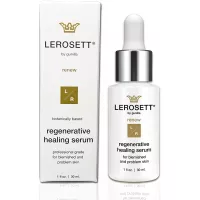 LEROSETT® Healing Serum 1oz 60-Day | Heal Acne Damage, Breakouts, Irritation, Hydrate, Soothe, Firm, Plump, Non-Greasy, 69% Aloe, Collagen, Ginseng, Elastin, Keratin, Revitalin, Spa-Grade