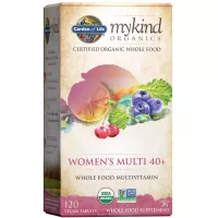 Garden of Life mykind Organics Vitamins for Women 40 Plus - 120 Tablets, Womens Multi 40 Plus, Vegan Vitamins for Women Over 40, Hormone & Breast Health Support Blend, Whole Food Womens Multivitamin