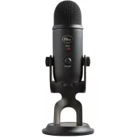 Blue Yeti USB Mic for Recording & Streaming on PC and Mac, 3 Condenser Capsules, 4 Pickup Patterns, Headphone Output and Volume Control, Mic Gain Control, Adjustable Stand, Plug & Play – Blackout