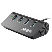 Anker 4-Port USB 3.0 Unibody Aluminum Portable Data Hub with 2ft USB 3.0 Cable for Macbook, Mac Pro / mini, iMac, XPS, Surface Pro, Notebook PC, USB Flash Drives, Mobile HDD and More