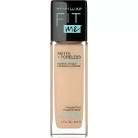 Maybelline Fit Me Matte + Poreless Liquid Foundation Makeup, Natural Beige, 1 fl; oz; Oil-Free Foundation