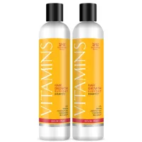 Nourish Beaute Vitamins Shampoo for Hair Loss that Promotes Hair Regrowth, Volume and Thickening with Biotin, DHT Blockers, Antioxidants, Oils and Extracts, For Men and Women, 2 Pack, 10 Ounces Each