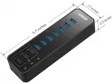 Anker 10 Port 60w Data Hub With 7 Usb 3.0 Ports And 3 Poweriq Charging Ports For Macbook, Mac Pro/mini, Imac, Xps, Surface Pro, Iphone 7, 6s Plus, Ipad Air 2, Galaxy Series, Mobile Hdd, And More