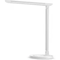 TaoTronics LED Desk Lamp, Eye-caring Table Lamps, Dimmable Office Lamp with USB Charging Port, 5 Lighting Modes with 7 Brightness Levels, Touch Control, White, 12W, Philips EnabLED Licensing Program