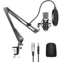Neewer NW-700 Professional Studio Broadcasting Recording Condenser Microphone & NW-35 Adjustable Recording Microphone Suspension Scissor Arm Stand with Shock Mount and Mounting Clamp Kit