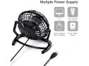 Ikross Usb Fan Usb Mini Desktop Office Fan With 360 Rotation - Black For Pc Computer Laptop Chromebook Ultrabook