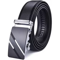 X XHtang Men's Ratchet Belt with Genuine Leather, Slide Belt for men 1 3/8 inches Wide