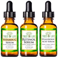 Anti Aging Serum 3-Pack for Face - Vitamin C Serum, Retinol Serum, Hyaluronic Acid Serum - Face Serum Full Regimen