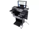 Byootique Black Rolling Makeup Case With Mirror Light Pro Large Cosmet..
