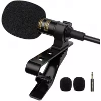 PoP voice Professional Lavalier Lapel Microphone Omnidirectional Condenser Mic for iPhone Android Smartphone,Recording Mic for Youtube,Interview,Video