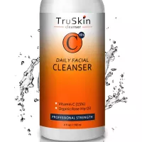 TruSkin Vitamin C Facial Cleanser, Neck & Decollete Face Wash for All Skin Types, Anti-Aging Daily Skin Care, 4 fl oz