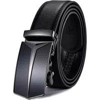 X XHtang Men's Ratchet Belt with Genuine Leather, Slide Belt for men 1 3/8 inches Wide