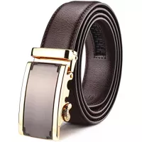 X XHtang Men's Ratchet Belt with Genuine Leather, Slide Belt for men 1 3/8 inches Wide