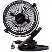 KEYNICE USB Desk Fan, 4 Inch Table Fans, Mini Clip on Fan, Portable Cooling Fan with 2 Speed, USB Powered Stroller Fan, 360° Rotate USB Fan, Personal Quiet Electric Fan for Home Office Camping- Black