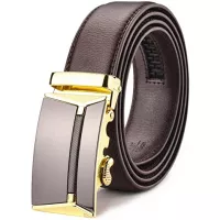 X XHtang Men's Ratchet Belt with Genuine Leather, Slide Belt for men 1 3/8 inches Wide