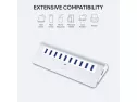 Aukey Powered Usb Hub, Aluminum 10 Port Usb 3.0 Data Hub With 12v/3a Power Adapter, 3.3ft Usb Cable For Macbook Air, Mac Mini, Imac, Laptop, Pc, Usb Flash Drives, Hdd Hard Drive (silver)
