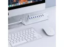 Aukey Powered Usb Hub, Aluminum 10 Port Usb 3.0 Data Hub With 12v/3a Power Adapter, 3.3ft Usb Cable For Macbook Air, Mac Mini, Imac, Laptop, Pc, Usb Flash Drives, Hdd Hard Drive (silver)
