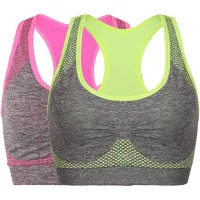 Women's Seamless Sports Bra High Impact Pocket Yoga Bras