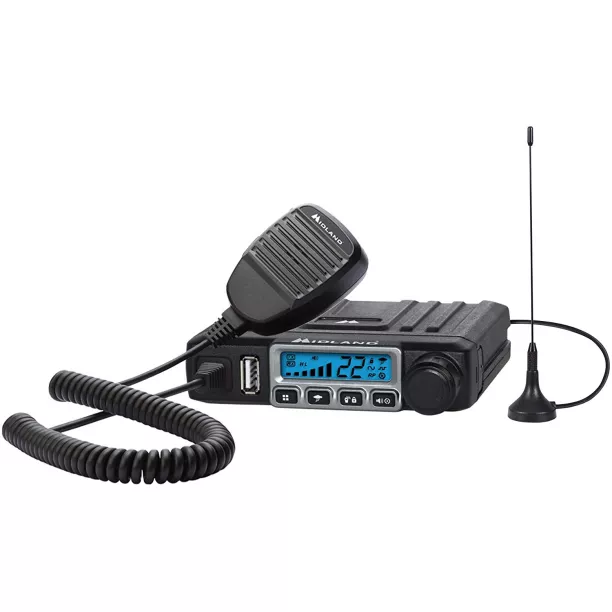 Midland - Mxt115, 15 Watt Gmrs Micromobile Two-way Radio - 8 Repeater Channels, 142 Privacy Codes, Noaa Weather Scan + Alert & External Magnetic Mount Antenna (single Pack) (black)