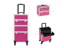 Mefeir 2-in-1 Rolling Makeup Train Case,4 Removable Travel Wheels W/lo..