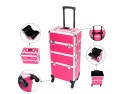 Mefeir 2-in-1 Rolling Makeup Train Case,4 Removable Travel Wheels W/lo..