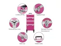Mefeir 2-in-1 Rolling Makeup Train Case,4 Removable Travel Wheels W/lo..