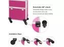 Mefeir 2-in-1 Rolling Makeup Train Case,4 Removable Travel Wheels W/lo..