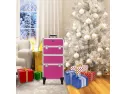 Mefeir 2-in-1 Rolling Makeup Train Case,4 Removable Travel Wheels W/lo..