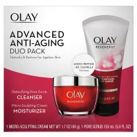 Olay Regenerist Advanced Anti-Aging Pore Scrub Cleanser (5.0 Oz) and Micro-Sculpting Face Moisturizer Cream (1.7 Oz) Skin Care Gift Set